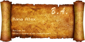 Bana Alex névjegykártya