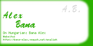 alex bana business card